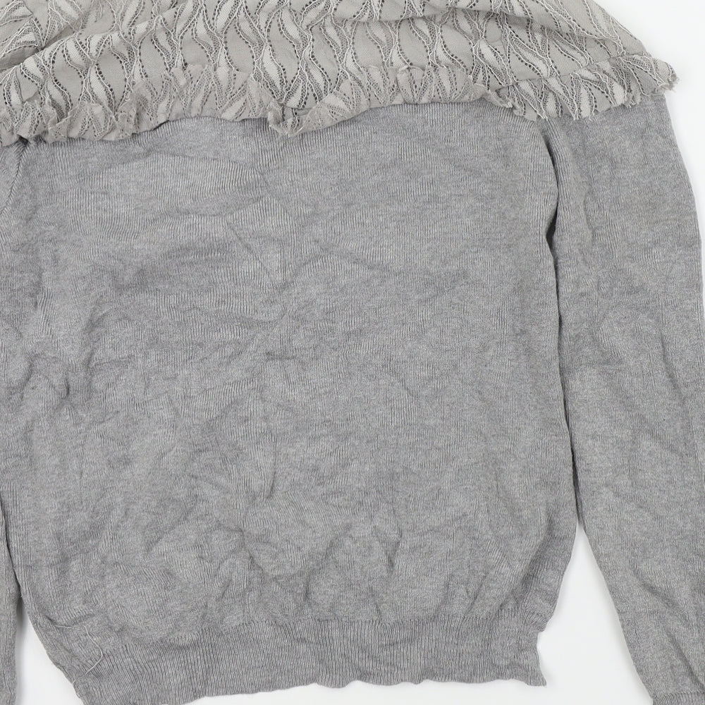 Laetitiamem Womens Grey   Pullover Jumper Size M