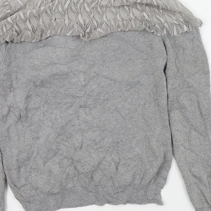 Laetitiamem Womens Grey   Pullover Jumper Size M