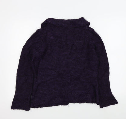 Womens UK Size M M&S Purple Cardigan Jumper