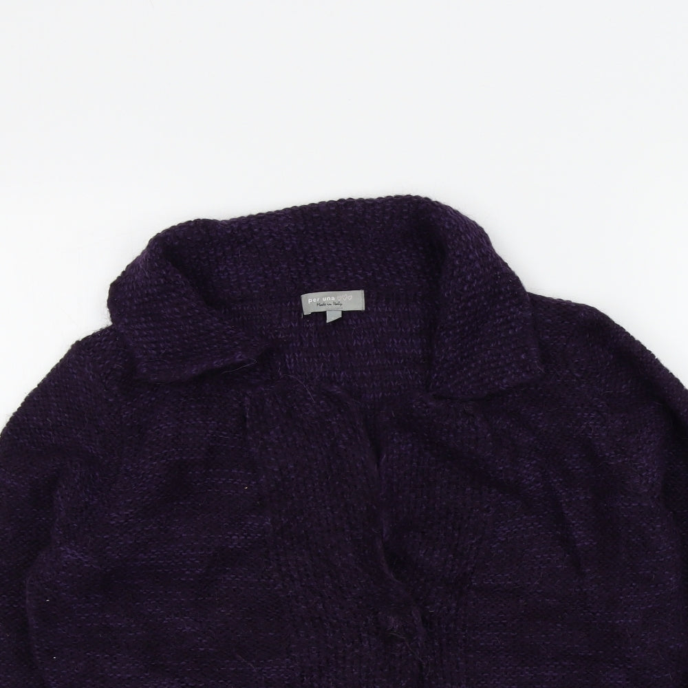 Womens UK Size M M&S Purple Cardigan Jumper