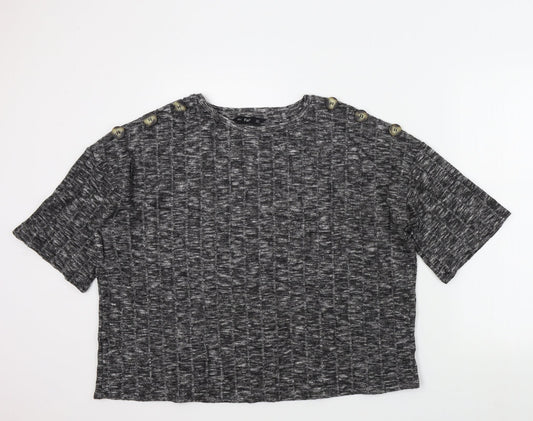 F&F Womens Grey Colourblock  Basic T-Shirt Size 12