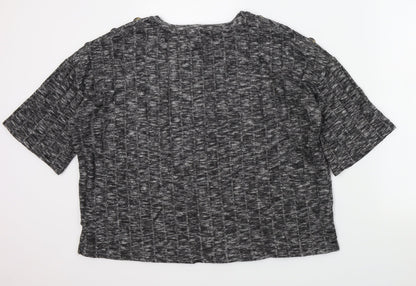 F&F Womens Grey Colourblock  Basic T-Shirt Size 12