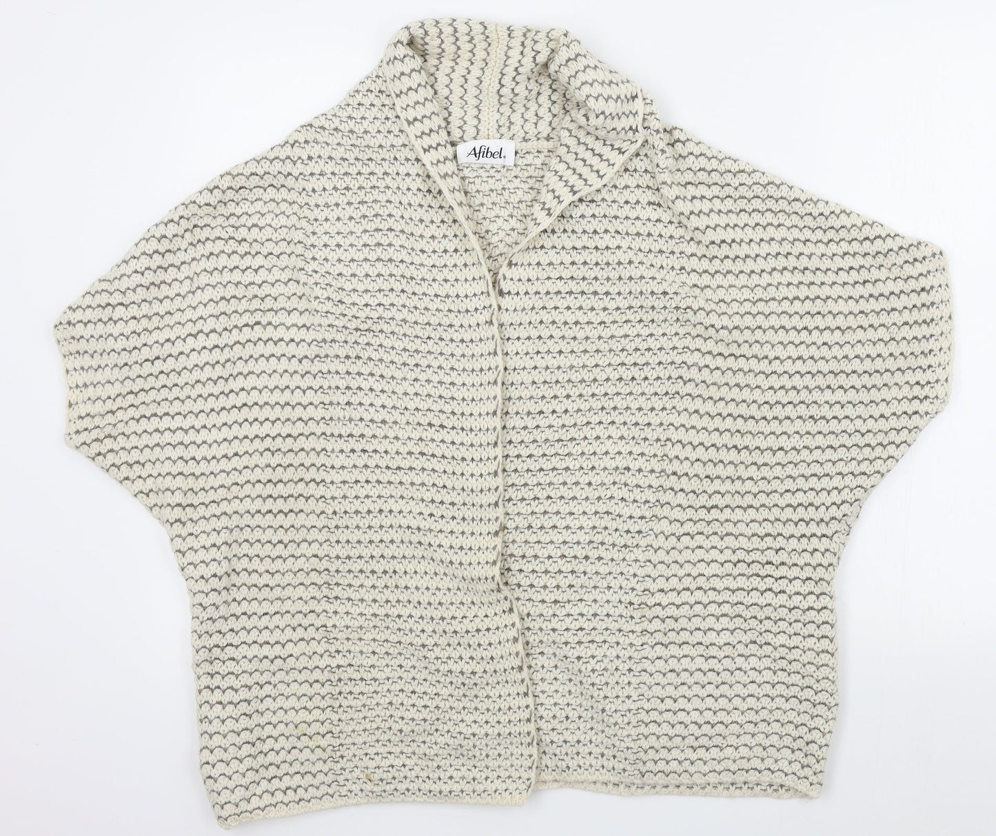 Womens UK Size 10 Afibel Beige Cardigan Jumper