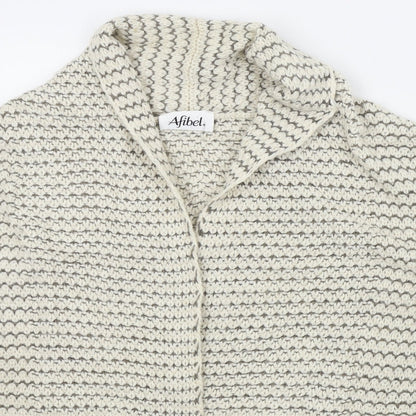 Womens UK Size 10 Afibel Beige Cardigan Jumper