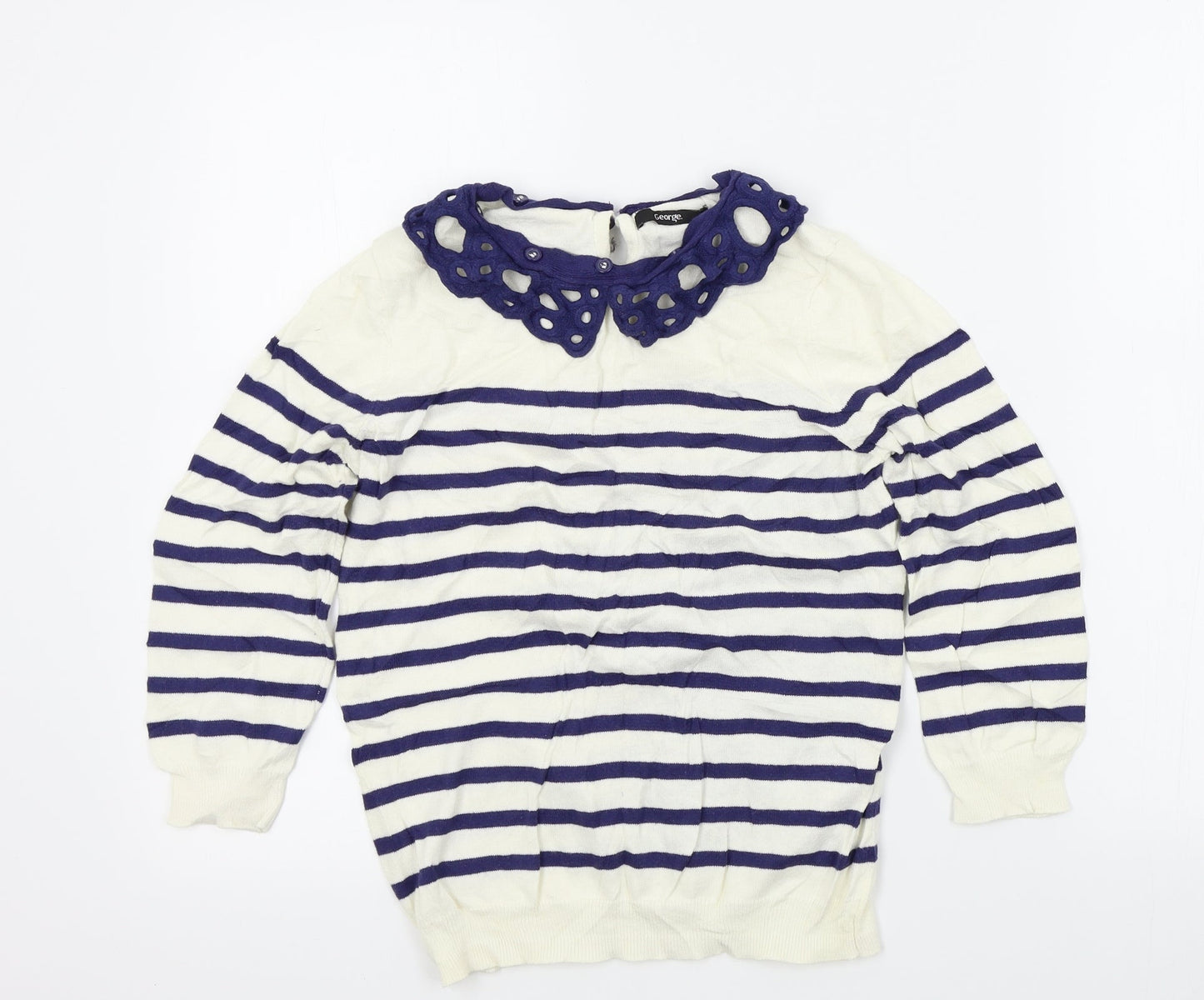 George Womens Beige Striped  Pullover Jumper Size 10