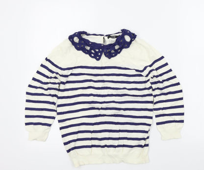 George Womens Beige Striped  Pullover Jumper Size 10