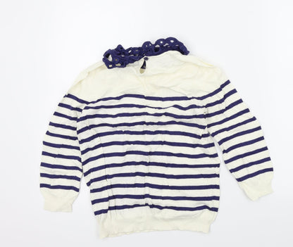 George Womens Beige Striped  Pullover Jumper Size 10