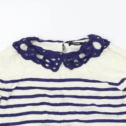 George Womens Beige Striped  Pullover Jumper Size 10