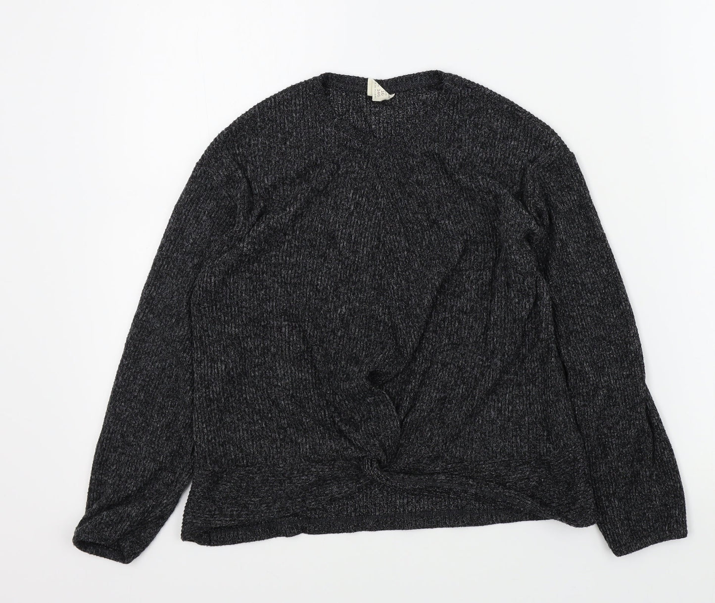 Zara Girls Black Colourblock  Pullover Jumper Size 10 Years