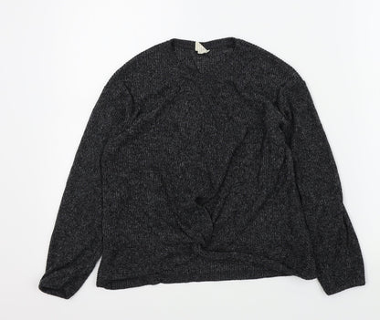 Zara Girls Black Colourblock  Pullover Jumper Size 10 Years