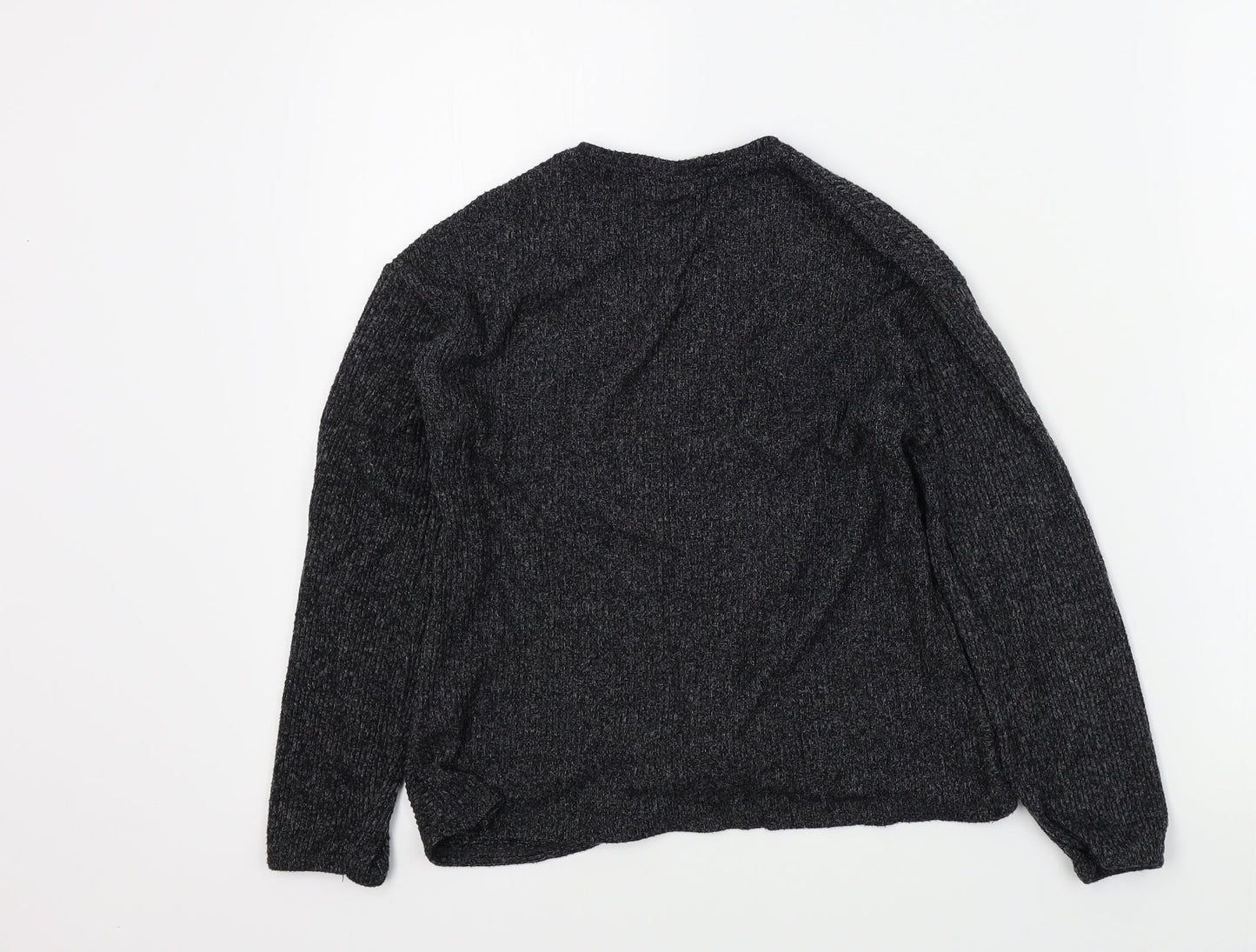 Zara Girls Black Colourblock  Pullover Jumper Size 10 Years