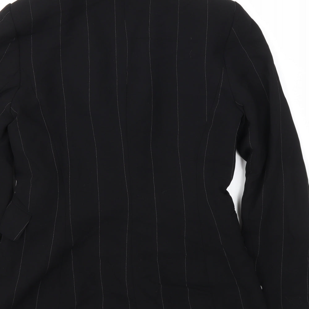 Wallis Womens Black Striped  Jacket Blazer Size 10