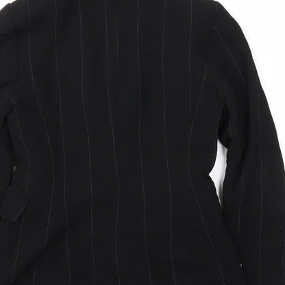 Wallis Womens Black Striped  Jacket Blazer Size 10