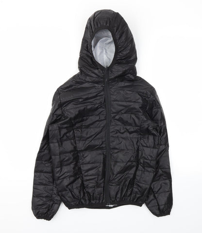 Preworn Boys Black   Basic Coat Coat Size S