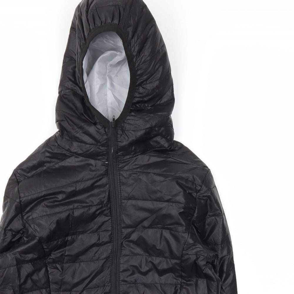 Preworn Boys Black   Basic Coat Coat Size S