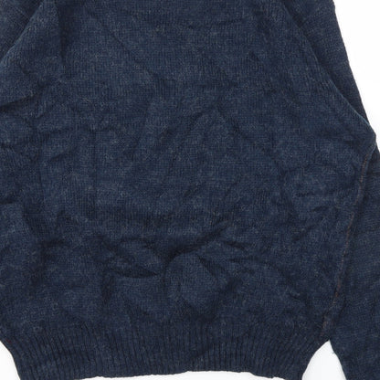Banner Mens Blue Geometric  Henley Sweatshirt Size L