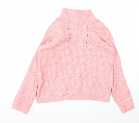 Womens UK Size S Papaya Pink Pullover Jumper