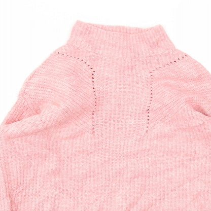 Womens UK Size S Papaya Pink Pullover Jumper