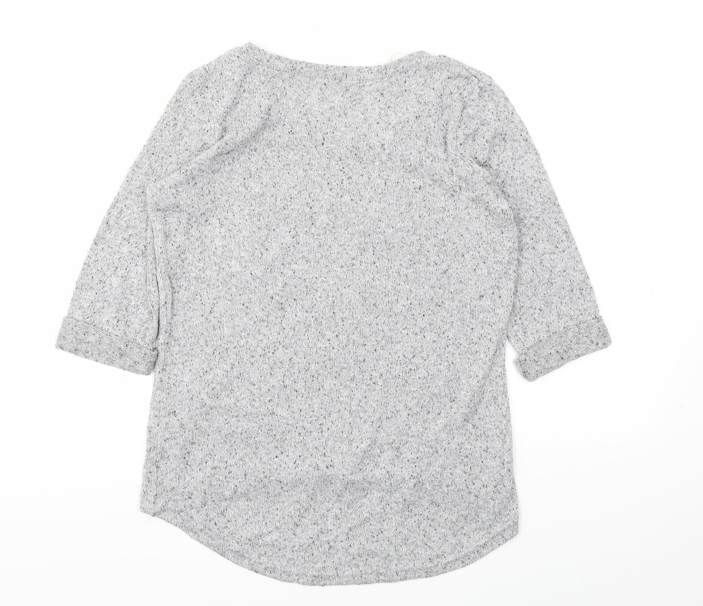 Womens UK Size 8 New Look Grey Basic T-Shirt