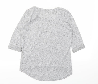 Womens UK Size 8 New Look Grey Basic T-Shirt