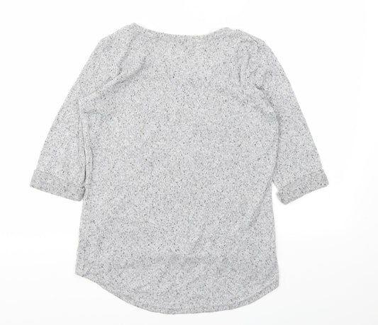 Womens UK Size 8 New Look Grey Basic T-Shirt