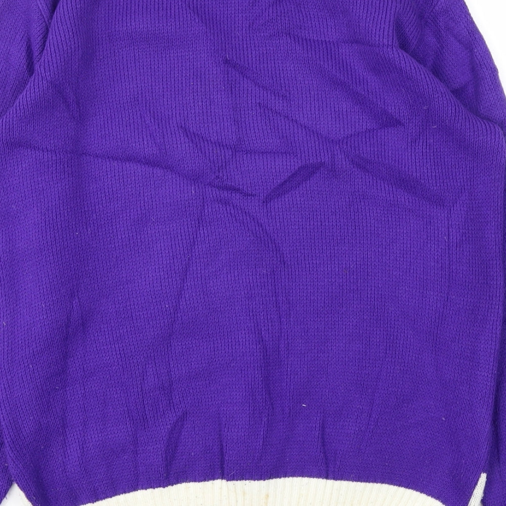 BONNOCKBURN Mens Purple Animal Print  Pullover Sweatshirt Size S