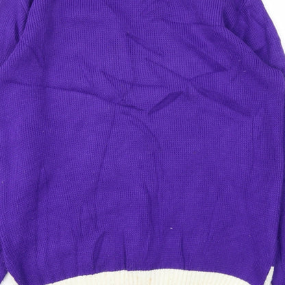 BONNOCKBURN Mens Purple Animal Print  Pullover Sweatshirt Size S