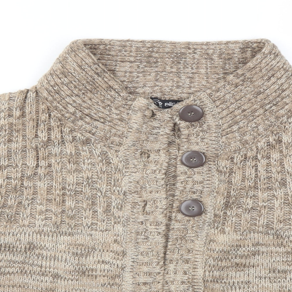 Womens UK Size L Ellie Louise Brown Cardigan Jumper
