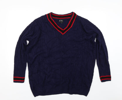 B. You  Womens Blue  Knit Pullover Jumper Size 16