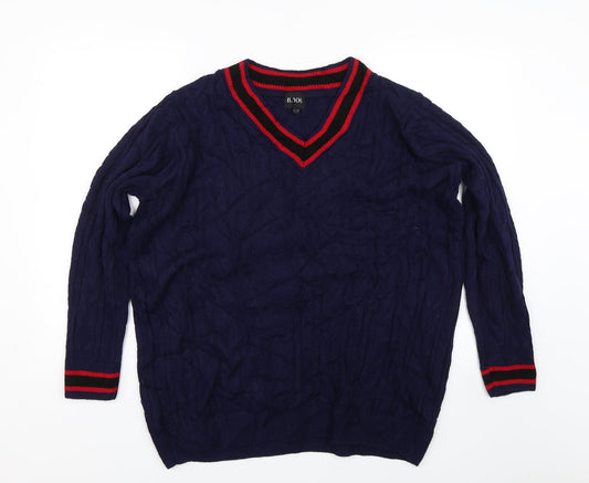 B. You  Womens Blue  Knit Pullover Jumper Size 16