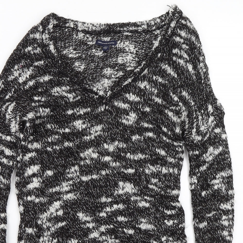 American Outfitters Womens Black  Knit Pullover Jumper Size S