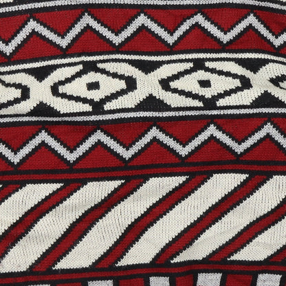 FOREVER 21 Womens Red Striped Knit Cardigan Jumper Size L