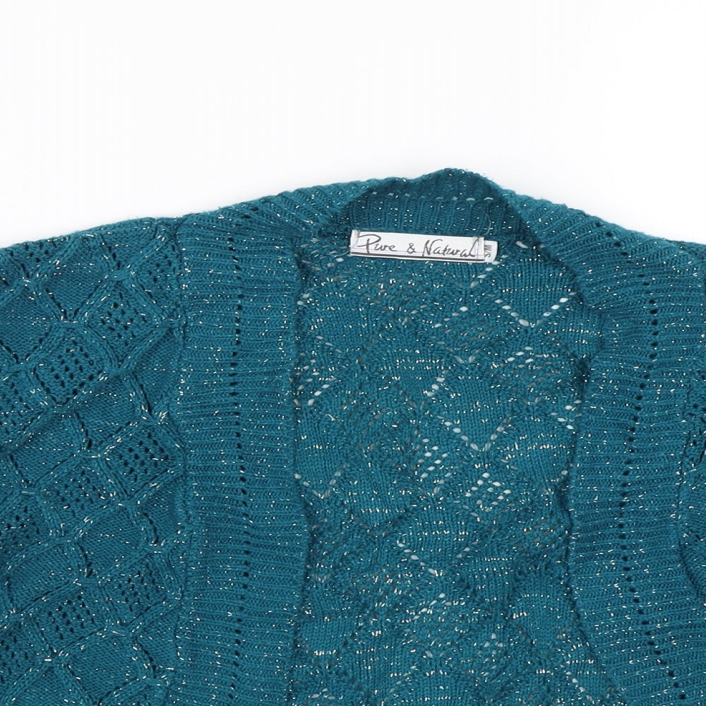 Womens UK Size S Pure & Natural Blue Cape Jumper