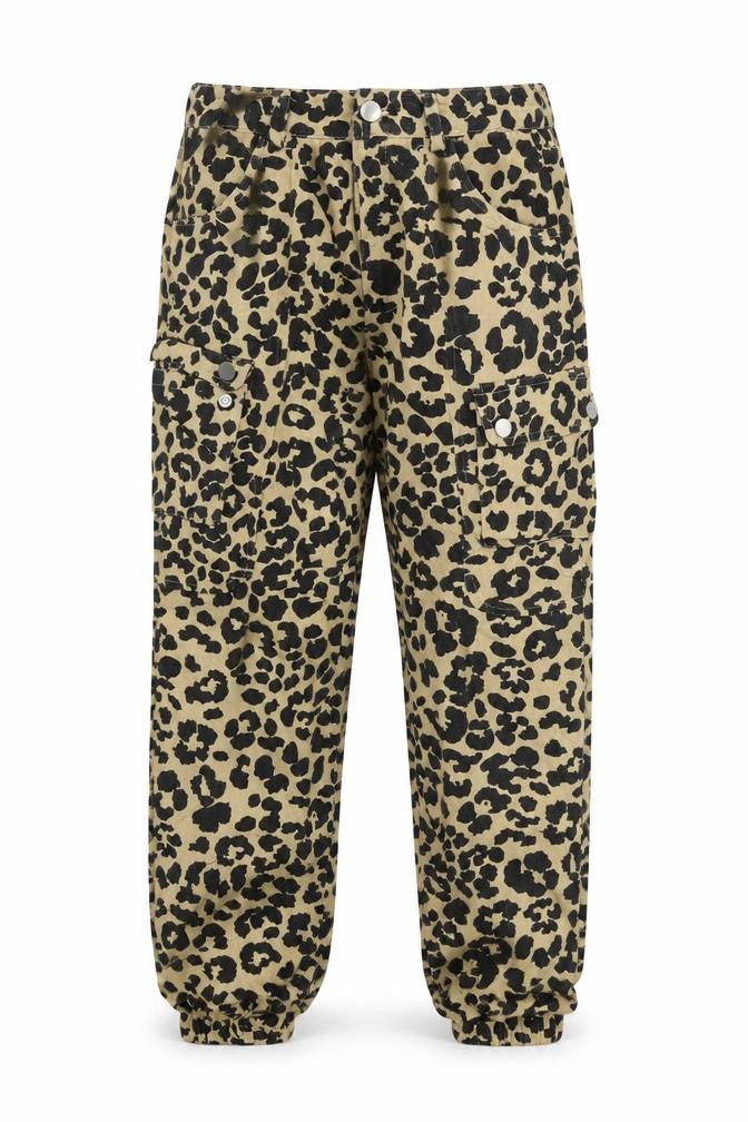 Womens UK Size 4 PRETTYLITTLETHING Relaxed Fit Cargo Beige Trousers