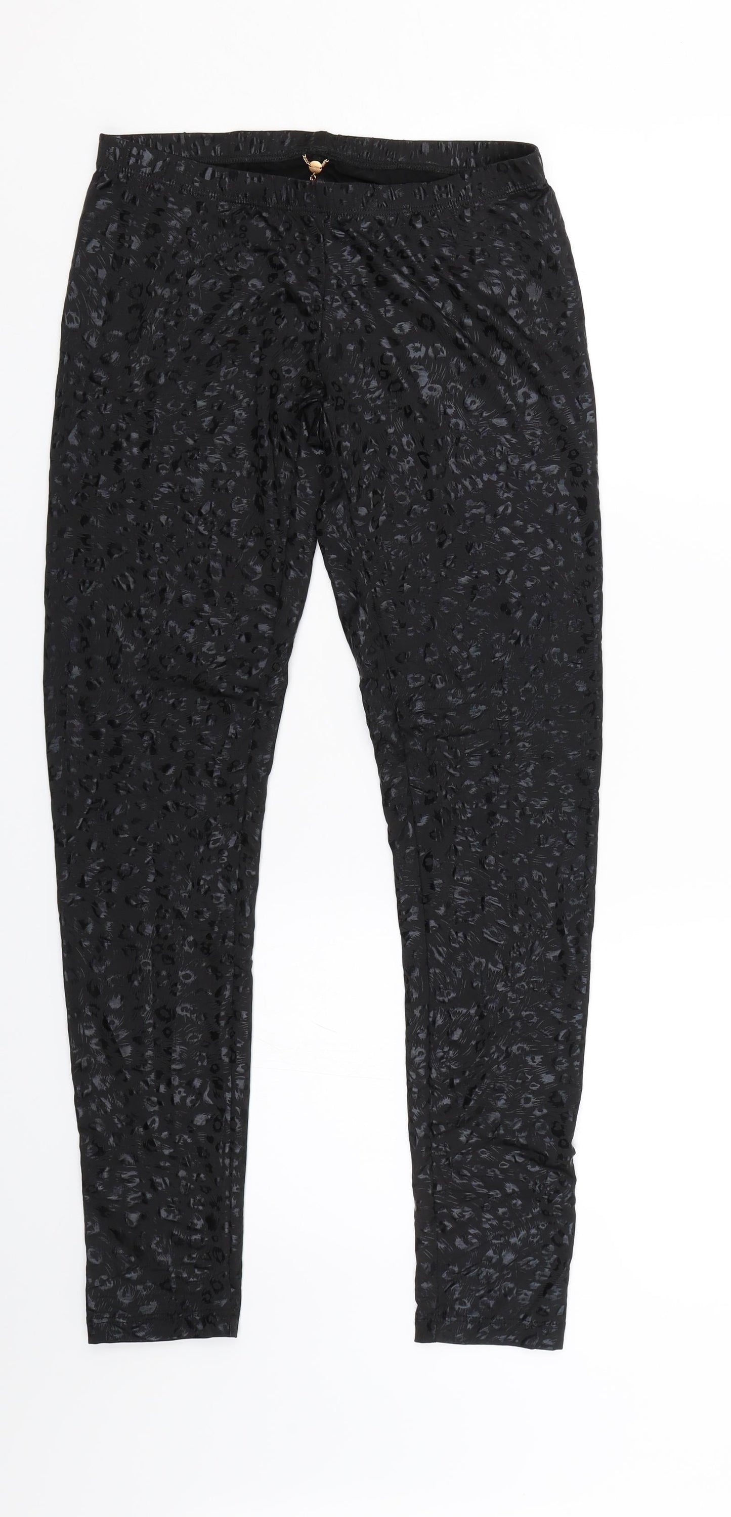 6126 Womens Black Animal Print  Capri Leggings Size XS L27 in