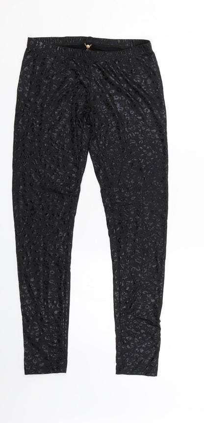 6126 Womens Black Animal Print  Capri Leggings Size XS L27 in