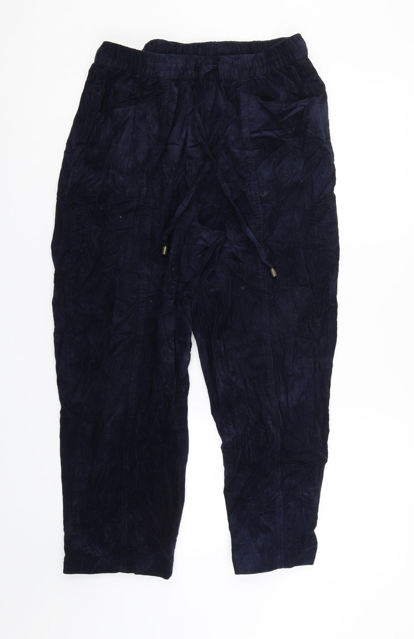Womens UK Size 14 Isle Regular Fit Cropped Blue Trousers