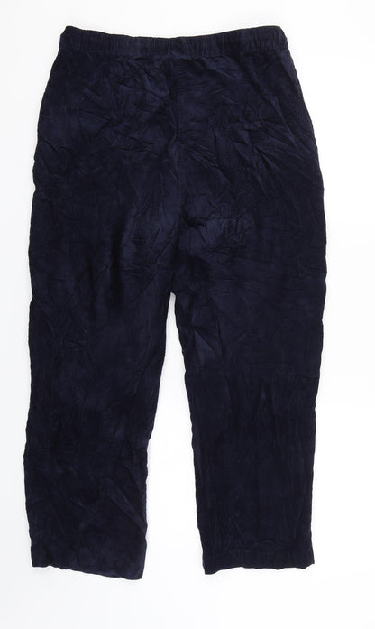 Womens UK Size 14 Isle Regular Fit Cropped Blue Trousers