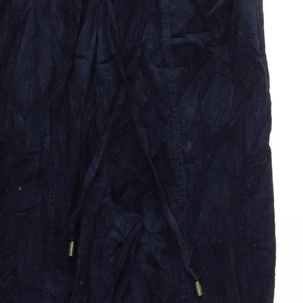 Womens UK Size 14 Isle Regular Fit Cropped Blue Trousers