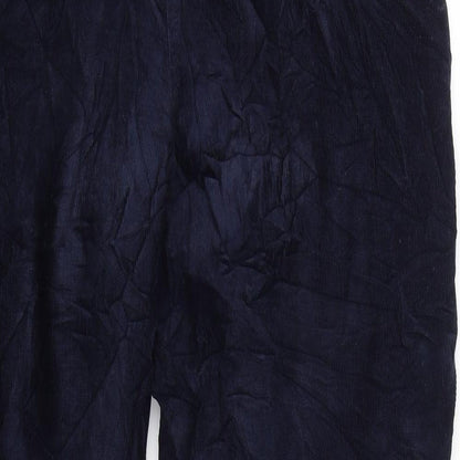 Womens UK Size 14 Isle Regular Fit Cropped Blue Trousers