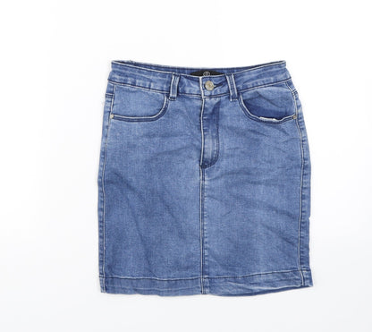 Missguided Womens Black  Denim Bandage Skirt Size 4