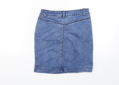 Missguided Womens Black  Denim Bandage Skirt Size 4