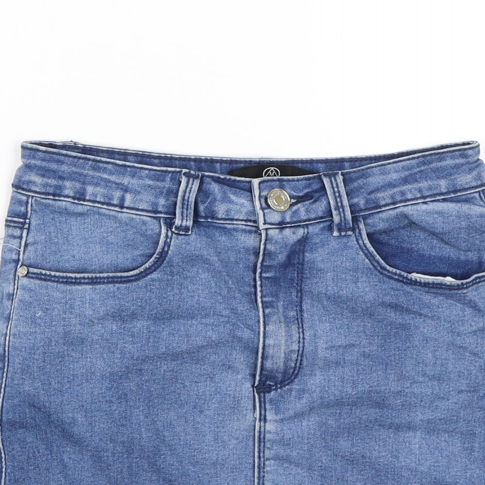 Missguided Womens Black  Denim Bandage Skirt Size 4