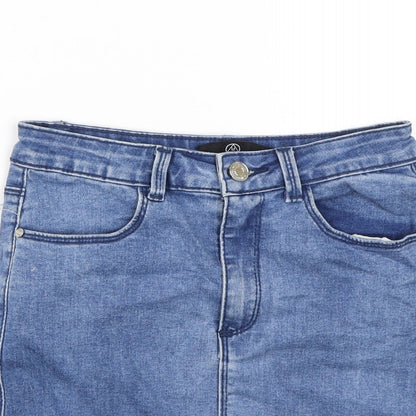 Missguided Womens Black  Denim Bandage Skirt Size 4