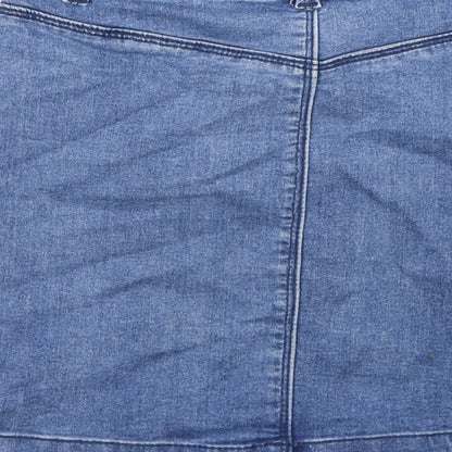 Missguided Womens Black  Denim Bandage Skirt Size 4