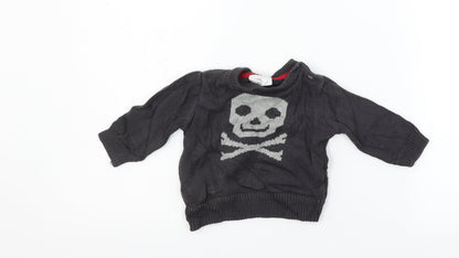 F&F Girls Grey Geometric  Pullover Jumper Size 3-6 Months