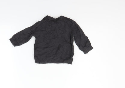 F&F Girls Grey Geometric  Pullover Jumper Size 3-6 Months