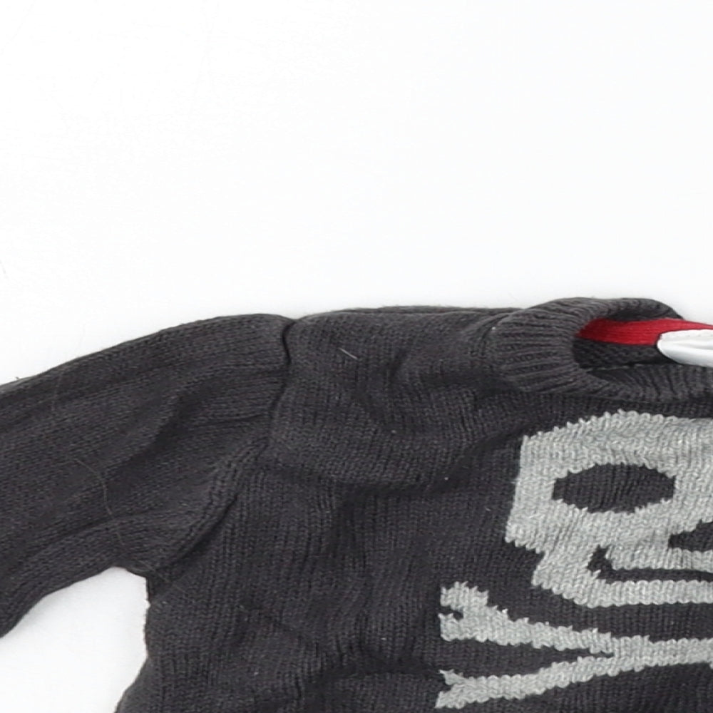 F&F Girls Grey Geometric  Pullover Jumper Size 3-6 Months