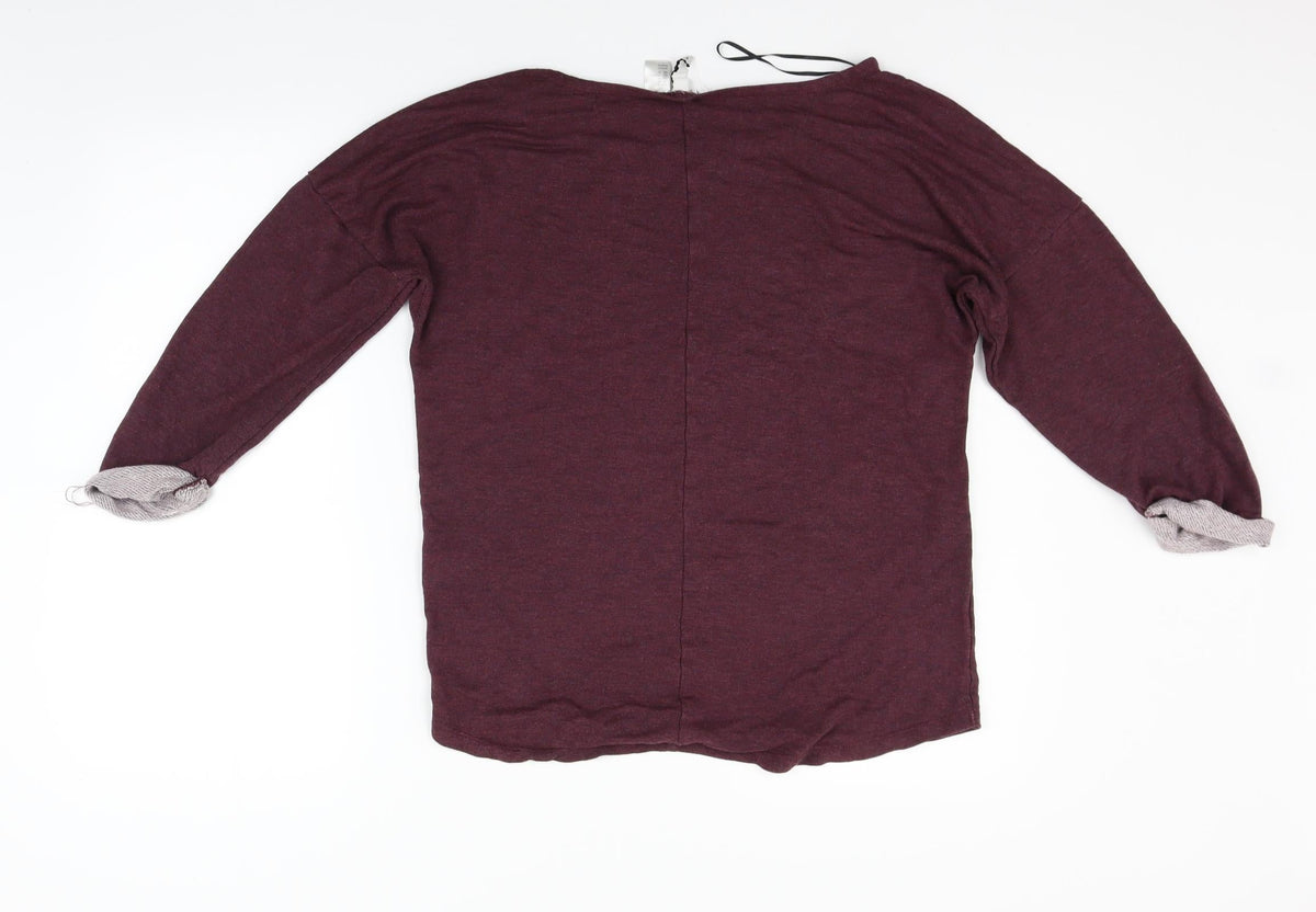 Womens UK Size M Divided Purple Pullover Jumper