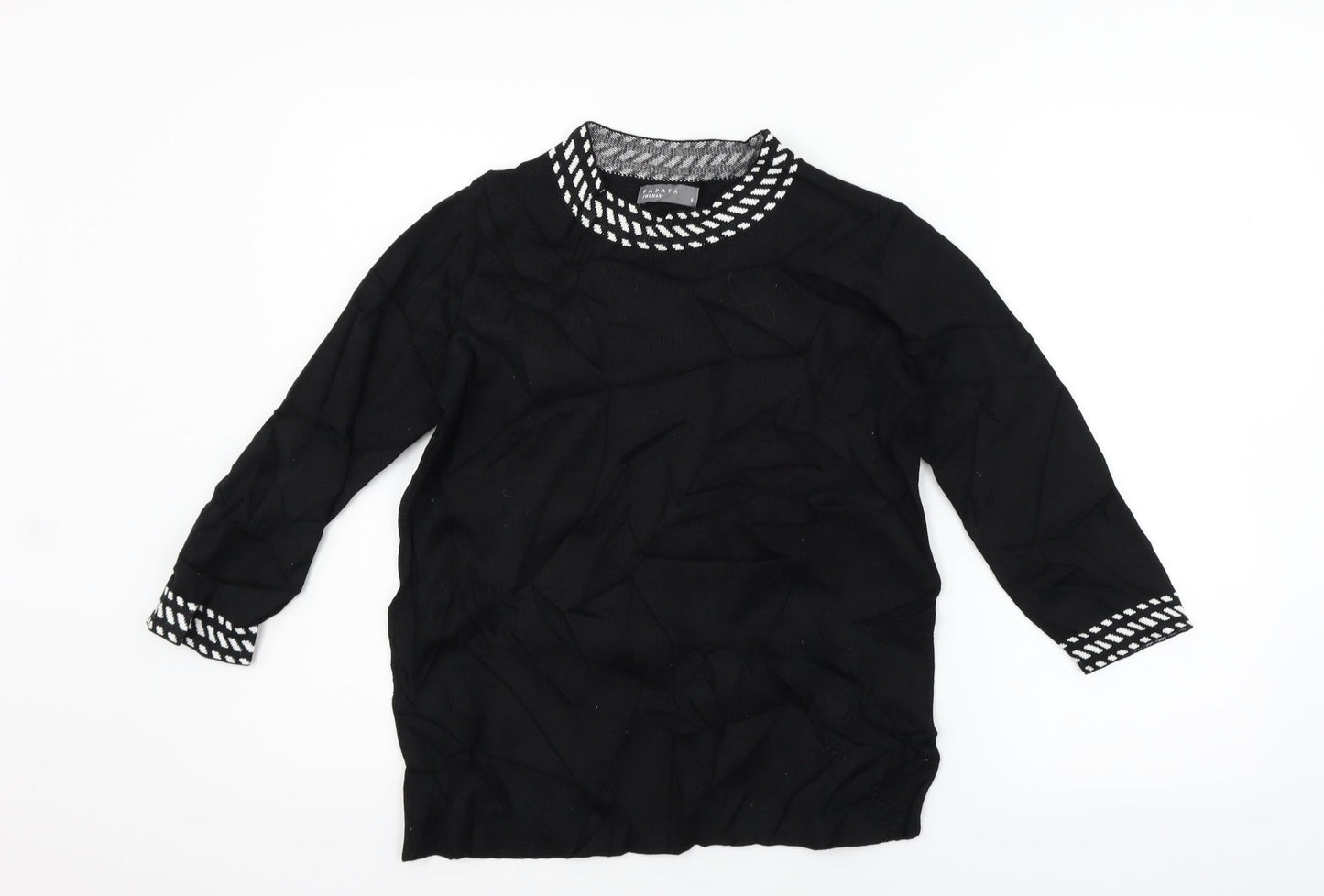 Womens UK Size 8 Papaya Black Pullover Jumper